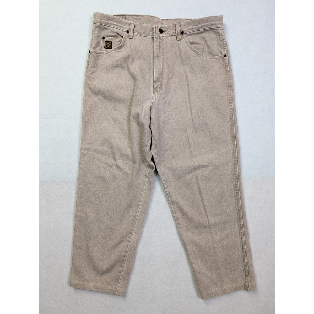 Wrangler Mens Jeans 36 x 30 Vintage Made in USA Cotton Straight Tan